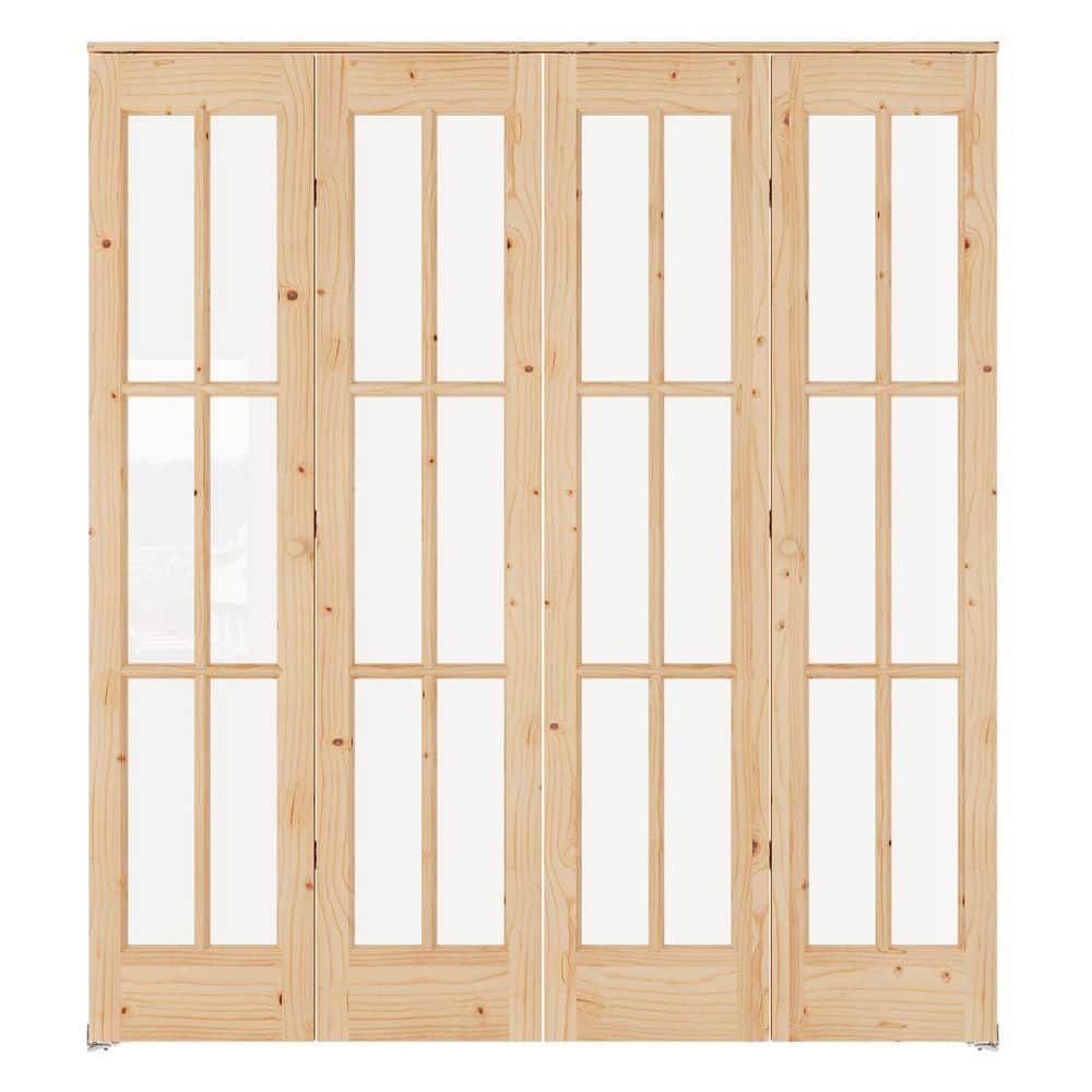 easelife 72 in. x 80 in. 6-Lite Clear Glass Solid Core Unfinished