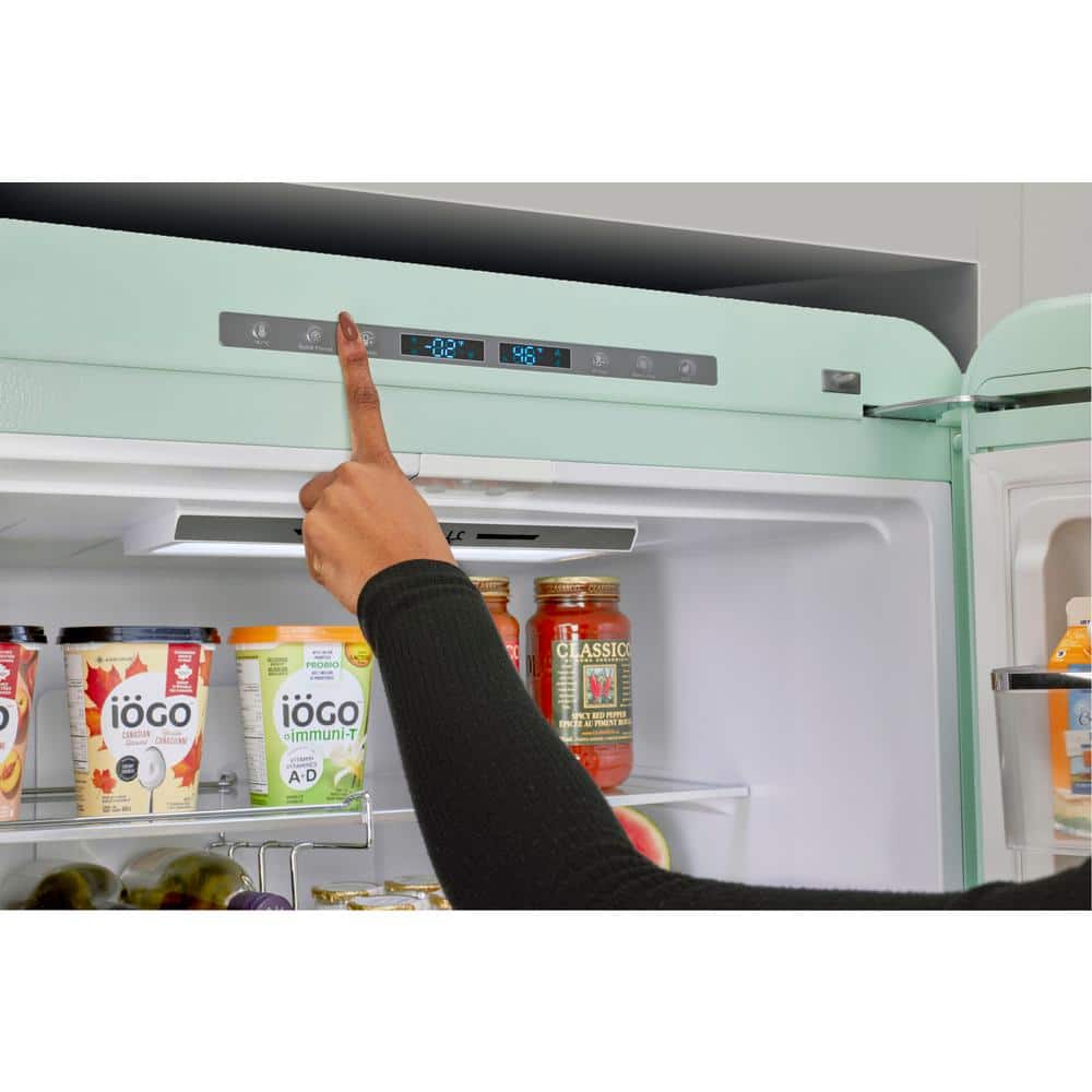 Summer Mint Green 18 Cu. Ft. Bottom Freezer Refrigerator with Ice Maker