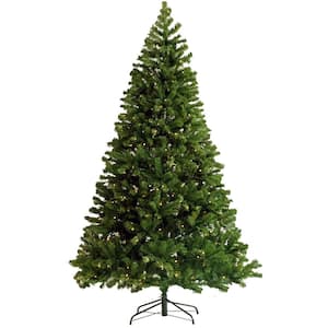 7.5 ft. Green Pre-Lit 400 Pre-Strung LED Lights Artificial Christmas Tree with Foldable Stand