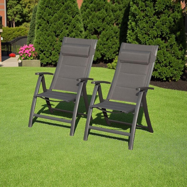 350 lbs. Aluminum Patio Folding Lawn Chair Beach Chair with