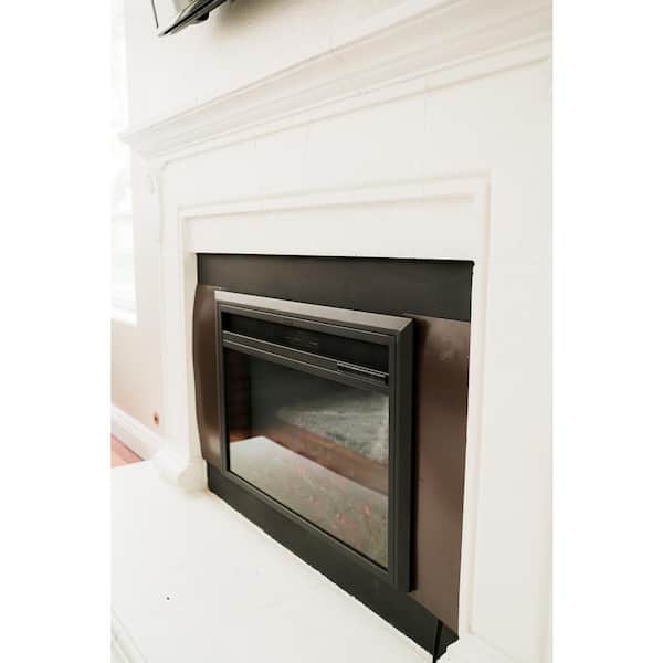 Canary Products XBrand 6.73 in. W Electric Insert Fireplace Heater with Remote Control and LED Flame Effect in Black