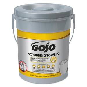 Scrubbing Towels Hand Cleaning Silver/Yellow 10 1/2 x 12 (72 Sheets per Bucket, 6 Buckets per Carton)
