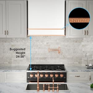 30 in. Stainless Steel Range Hood with Powerful Vent Motor, 600 CFM, 3-Speed, Wall Mount, in White with Copper