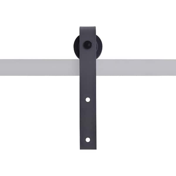 72 in. Black Classic Bent Strap Barn Style Sliding Door Track and Hardware Set 72 in. Black Classic Bent Strap Barn Style Sliding Door Track and Hardware Set