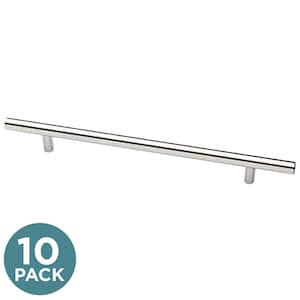 Essentials Steel Bar 7-1/2 in. (190 mm) Modern Cabinet Drawer Pulls in Stainless Steel (10-Pack)