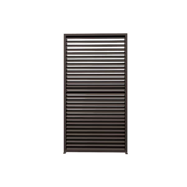4-Piece All-aluminum Frame Sun Shade Privacy Fixed Shutter Wall Set for Bronze Louvered Pergola 16 ft. One Side Wall