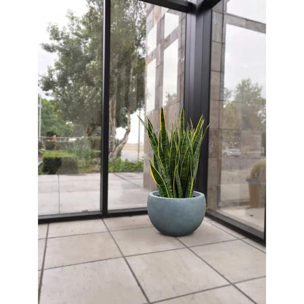 KANTE 12 in. W Round Slate Gray Concrete/Fiberglass Indoor Outdoor