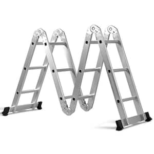 12 ft. Reach Aluminum Folding 12-Step Multi-Position Ladder, 330 lbs.