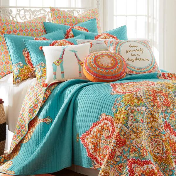 LEVTEX HOME Mariska 3-Piece Multi-Color Bohemian Cotton King/Cal King Quilt  Set L10420KS - The Home Depot