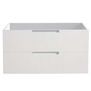 35.2 in. D x 17.9 in. W x 18.5 in. H MDF Floating Bath Vanity Cabinet Without Top in White with 2-Drawers