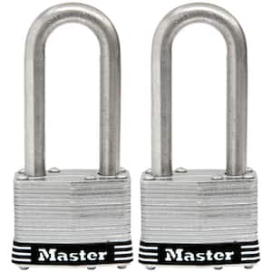 Stainless Steel Outdoor Padlock with Key, 1-3/4 in. Wide, 2 in. Shackle, 2 Pack