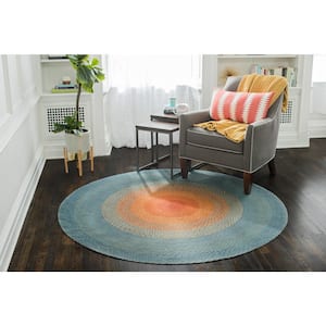 Olwyn Braided Multi-Colored 4 ft. Round Area Rug