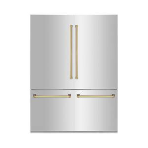 60" Autograph Edition Built-in French Door Refrigerator with Internal Water and Ice Dispenser in Stainless Steel & Gold
