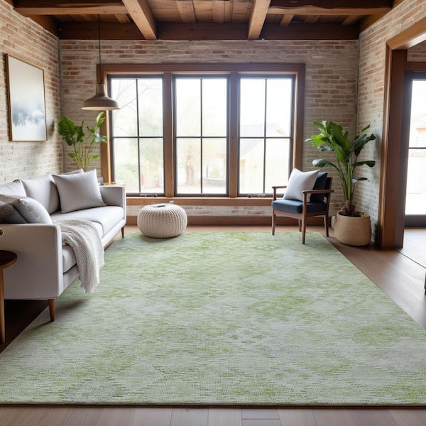Mayfield Premium Machine Washable Abstract AMF1081 Sage 5 ft. x 7 ft. 6 in. Area Rug