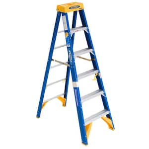 6 ft. Electrician's Job Station Fiberglass Step Ladder with 375 lbs. Load Capacity Type IAA Duty Rating