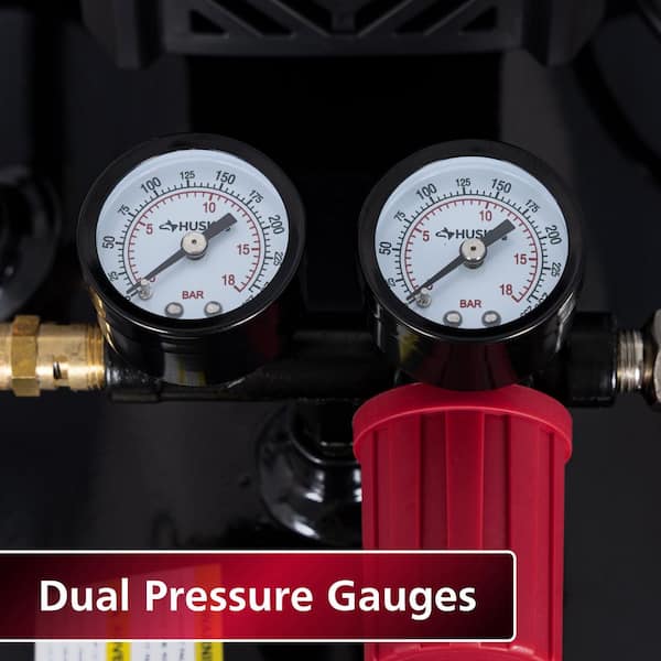 Husky - 8 Gal. 150 PSI Portable Electric Oil-Free Horizontal Hotdog Air Compressor with Rubber Wheels and 1-Quick Coupler