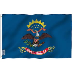 Fly Breeze 3 ft. x 5 ft. Polyester North Dakota State Flag 2-Sided Banner with Brass Grommets and Canvas Header
