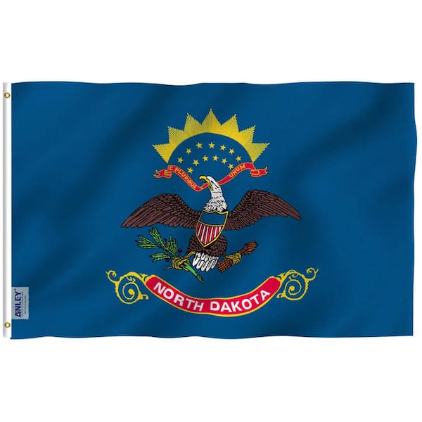 ANLEY Fly Breeze 3 ft. x 5 ft. Polyester North Dakota State Flag 2-Sided Banner with Brass Grommets and Canvas Header