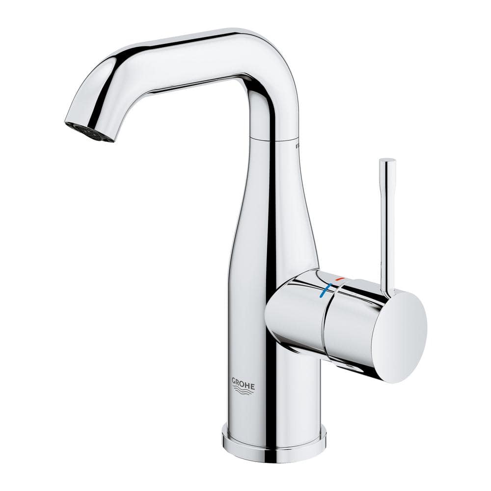 Modern Essence Chrome Single-Hole Bathroom Faucet with Swivel Spout