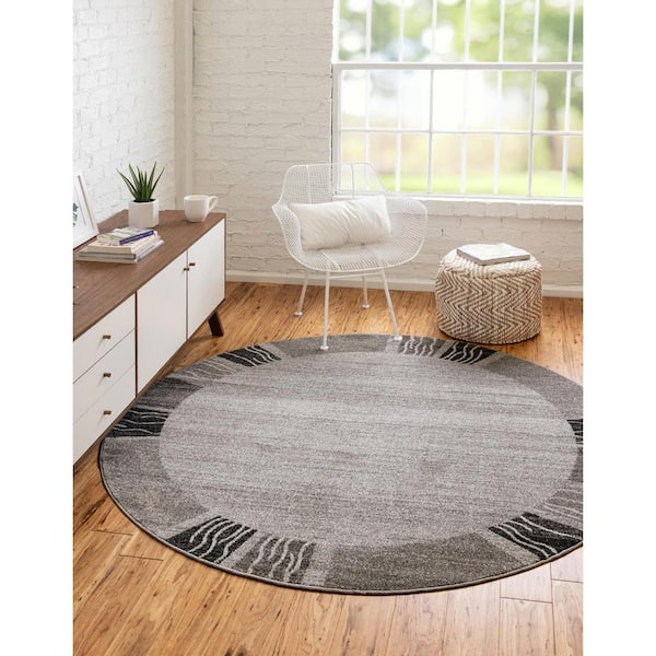 Del Mar Sarah Light Gray 8' 0 x 8' 0 Round Rug
