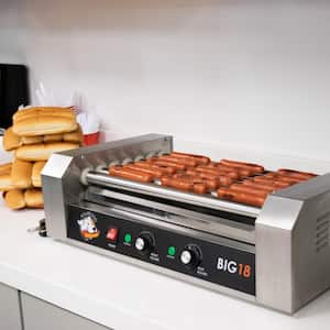 187 sq. in. Stainless Steel Hot Dog Roller Grill