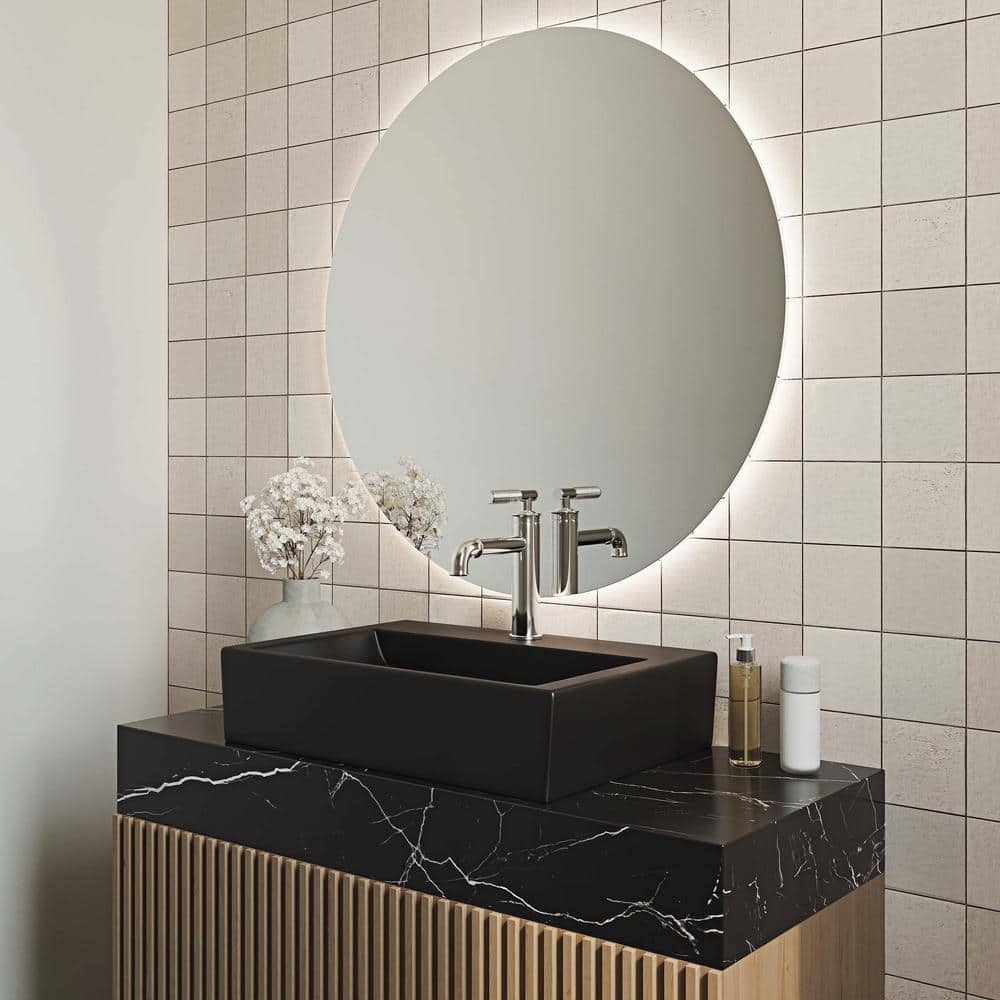 Claire 20" Matte Black Ceramic Rectangular Vessel Sink