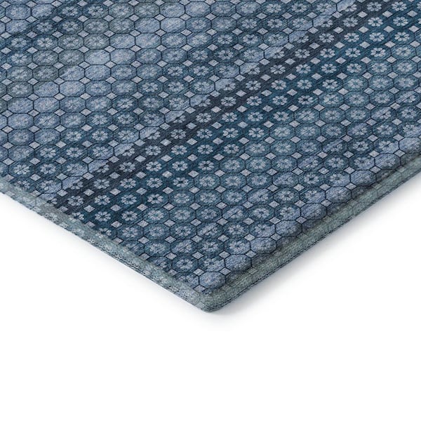 Mayfield Premium Machine Washable Abstract AMF1419 Denim 10 ft. x 14 ft. Area Rug