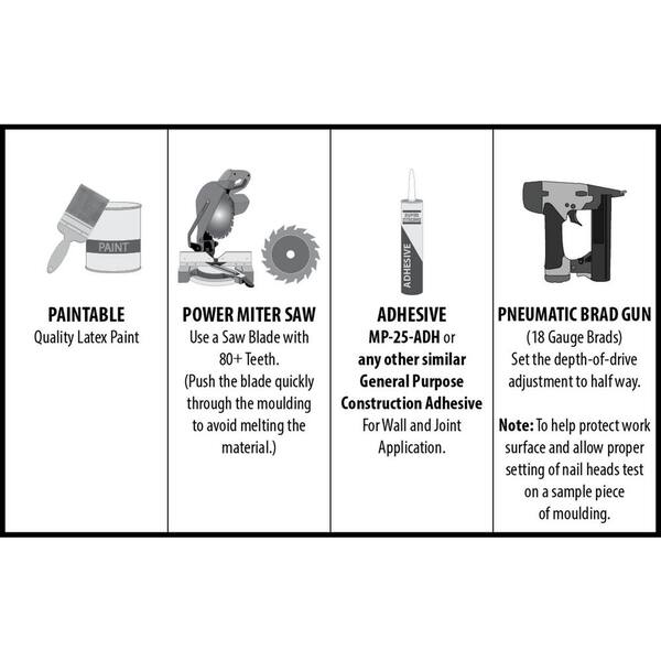 American Pro Decor WM 935 1-5/8 in. x 9/16 in. Recycled Polystyrene Door Stop Moulding Pro Pack 72 LF (9-Pack)