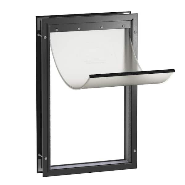 14.6 in x 23.4 in Extra Large Deluxe Aluminum Pet Door Adjustable Tunnel in Black