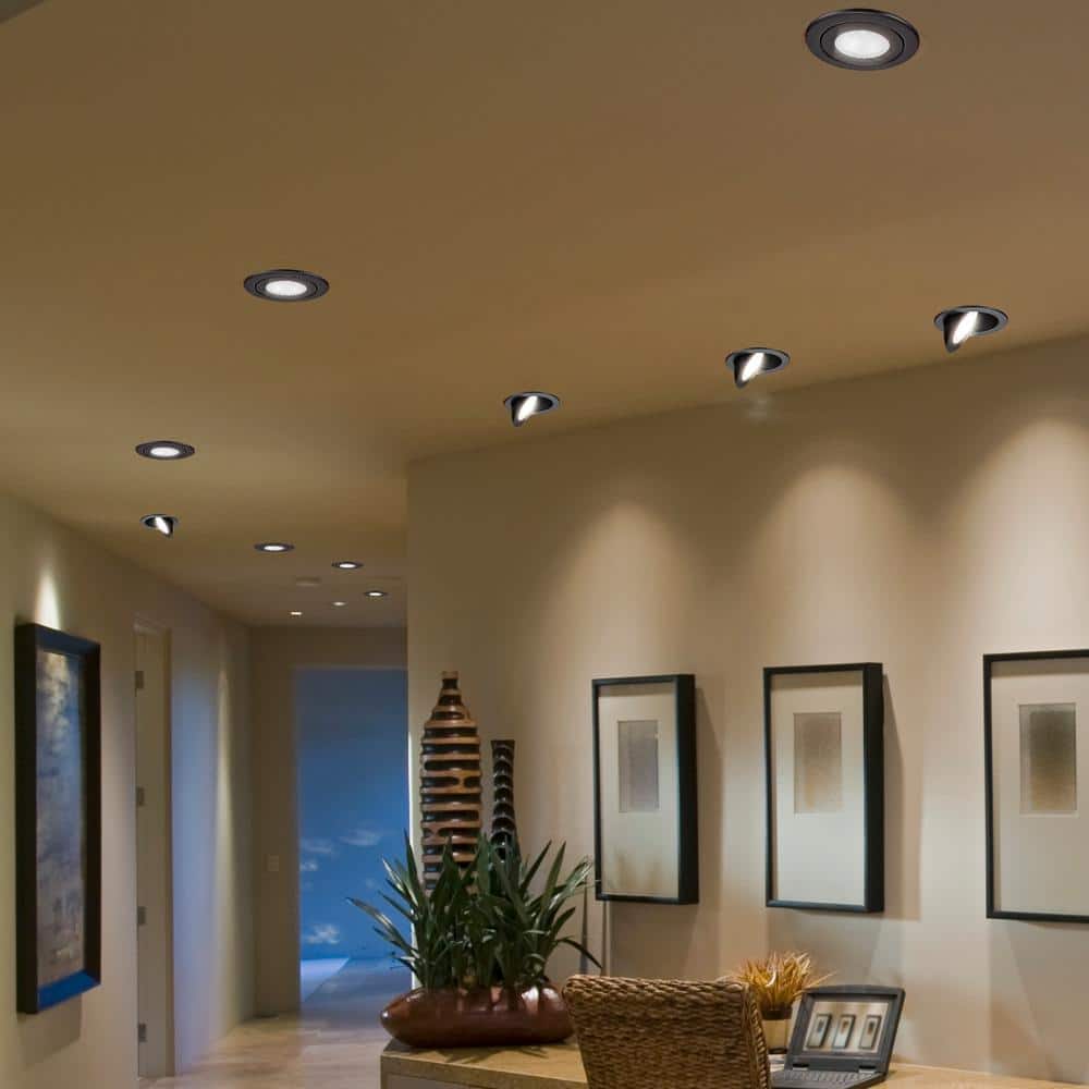 Black 4-Inch Aluminum Rotatable LED Recessed Downlight