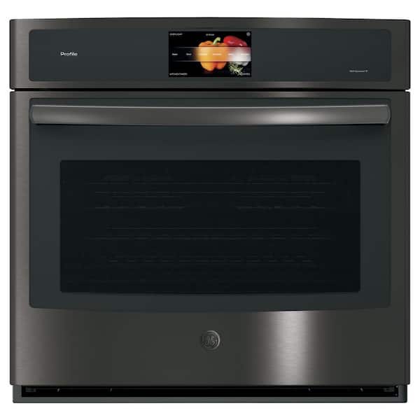 GE Profile 30 in. Single Electric Wall Oven with Self-Cleaning Convection in Black Stainless Steel, Fingerprint Resistant