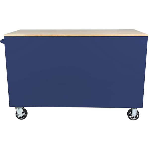Husky 56 in. W x 24.5 in. D Deep 5-Drawer 1-Door Gloss Blue Deep