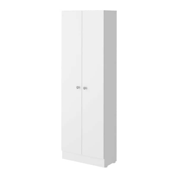 23.60 in. W x 11.80 in. D x 71.10 in. H White Particle Board Freestanding Linen Cabinet with 5-Shelves in White