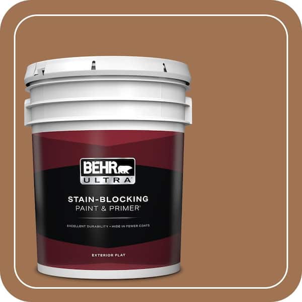 BEHR ULTRA 5 gal. #S240-6 Ranch Brown Flat Exterior Paint & Primer