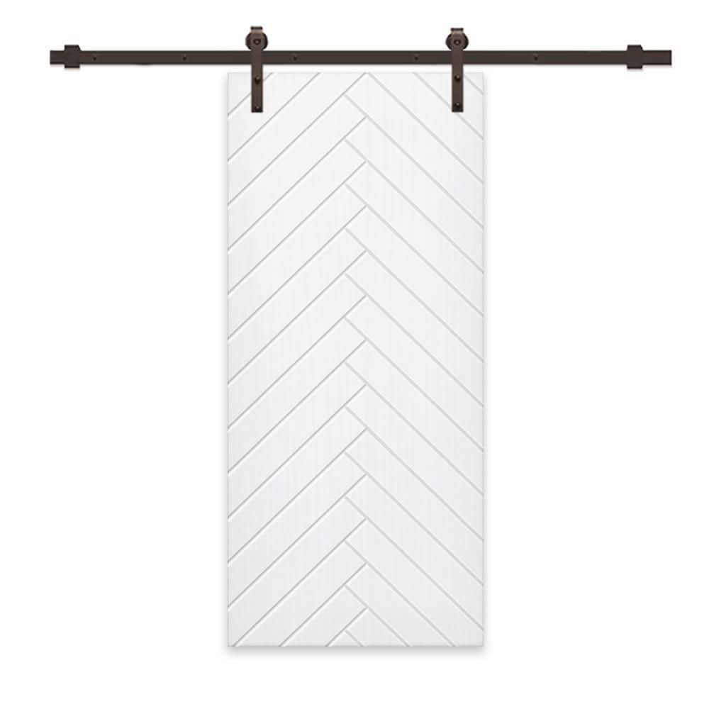 42 in. x 84 in. White Painted Composite MDF Paneled Interior Sliding Barn Door with Hardware Kit price history on PriceWatchPro