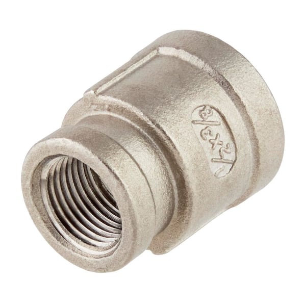 1/2 in. FIP x 3/8 in. FIP Stainless Steel Reducing Coupling Fitting