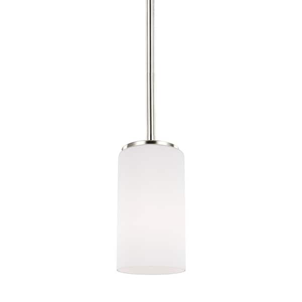 Generation Lighting Alturas 1-Light Brushed Nickel Hanging Pendant with LED Bulb