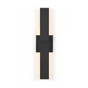 1-Light Matte Black Hardwired LED Outdoor Wall Sconce
