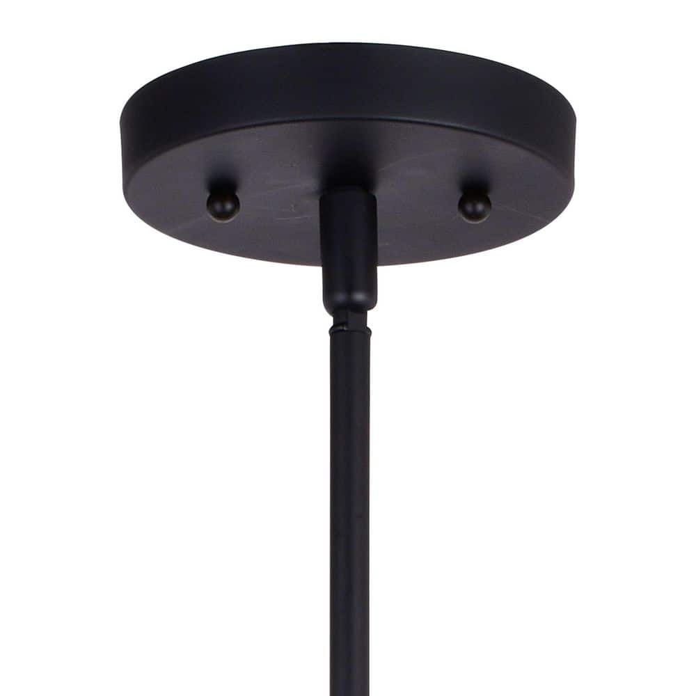 Beloit Matte Black Mini Pendant with Clear Seeded Glass