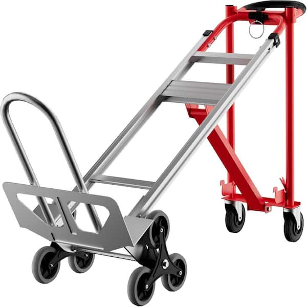 3-in-1 Convertible Aluminum Hand Truck Dolly, 800 lbs Capacity, Stair Climbing Cart with Wheels, Platform Trolley
