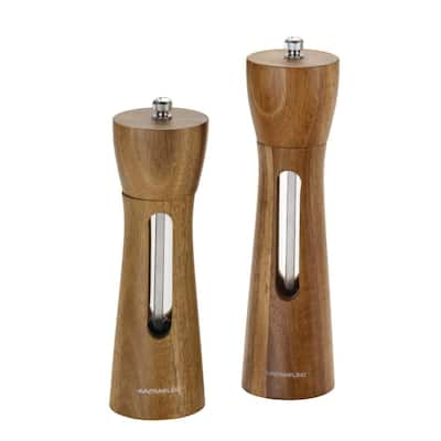 Aoibox 2-Pieces Stainless Steel Electric Automatic Pepper Mills Salt Grinder Silver