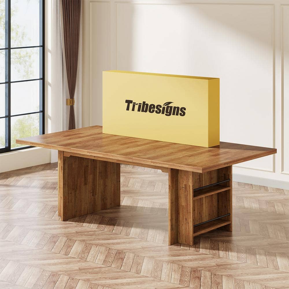 TRIBESIGNS WAY TO ORIGIN Halseey Farmhouse Walnut Wood 63 in TRIBESIGNS WAY TO ORIGIN Halseey Farmhouse Walnut Wood 63 in