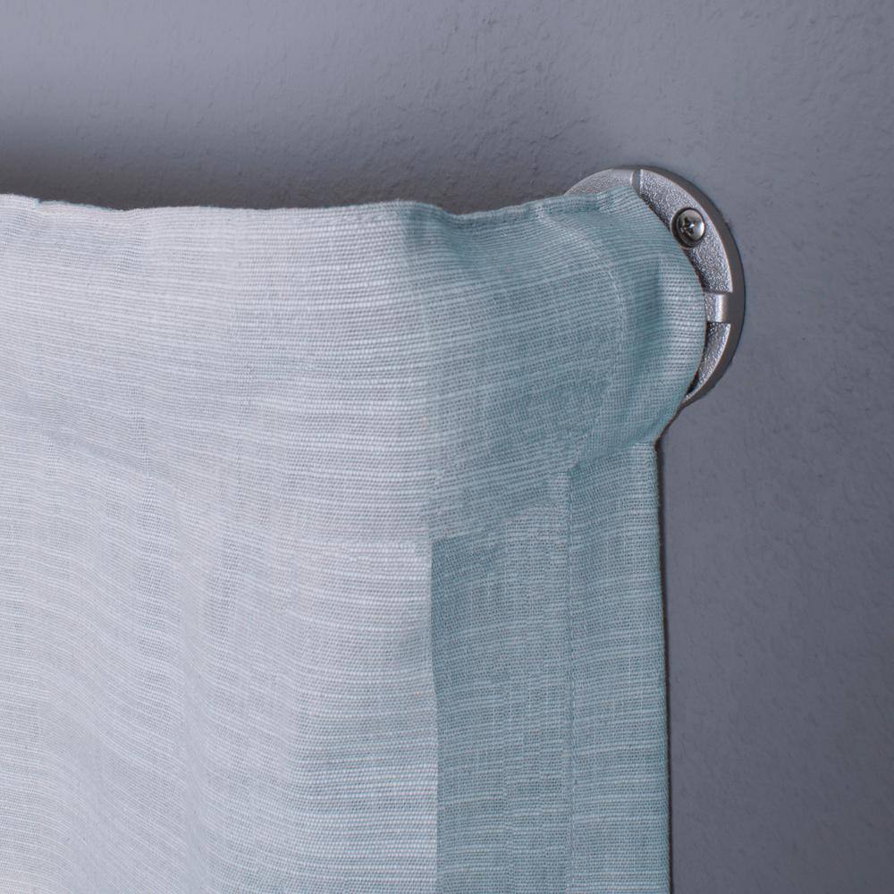 Adjustable Silver Industrial Curtain Rod with Finial, 36-72 inches