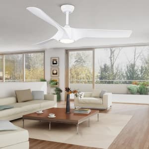 56 in. Indoor DC motor Standard Ceiling Fan with Bright White Integrated LED, Remote Control, 6-Speed Fan