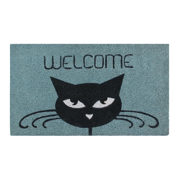 Unbranded A1HC First Impression Welcome Cat 18 in. x 30 in. Coir Door Mat