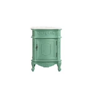 Simply Living 24 in. W x 21.75 in. D x 34 in. H Bath Vanity in Vintage Mint with White and Brown Vein Porcelain Top