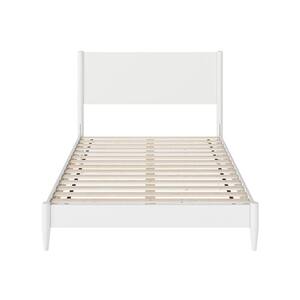 Pasadena White Solid Wood Frame Full Low Profile Platform Bed
