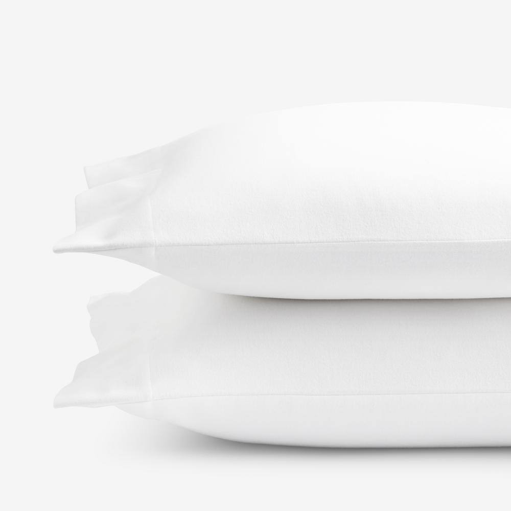 The Company Store Legends Hotel White Velvet Flannel King Pillowcase