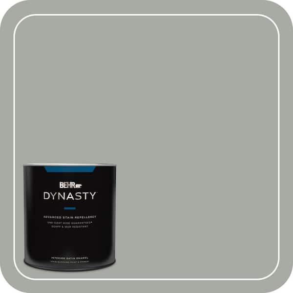 BEHR DYNASTY 1 qt. #ECC-35-1 Silver Clouds Satin Enamel Interior Stain-Blocking Paint and Primer