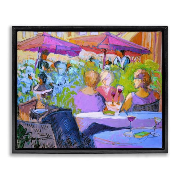 Stupell Industries Women Dining Abstraction by June Erica Vess Black Floater Frame People Graphic Art Print 17 in. x 21 in.